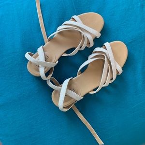 Vaneli strappy white sandals